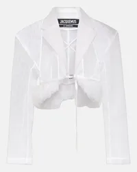 Jacquemus Giacca La Veste Dentelle in pizzo Bianco