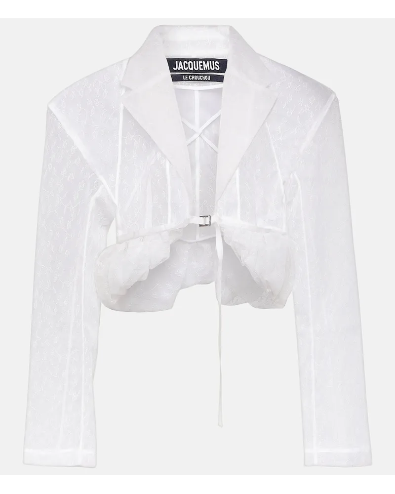 Jacquemus Giacca La Veste Dentelle in pizzo Bianco