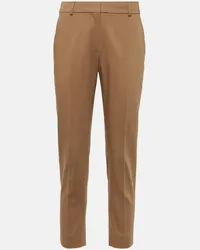 Max Mara Pantaloni cropped Lince in cotone Beige