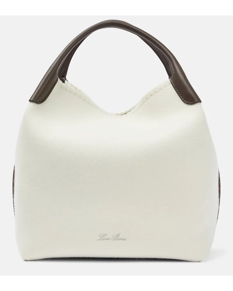 Loro Piana Secchiello Bale Large con pelle Bianco