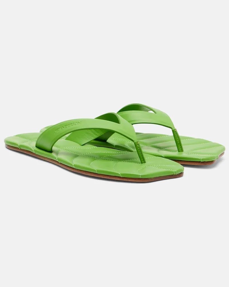J.W.Anderson Sandali infradito Leaf in pelle Verde