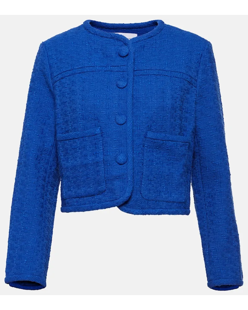 Proenza Schouler White Label - Giacca cropped in tweed Blu