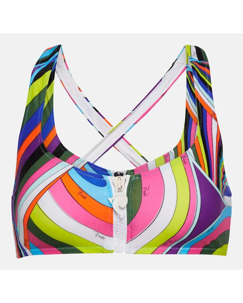 Emilio Pucci Top bikini Iride con stampa Multicolore