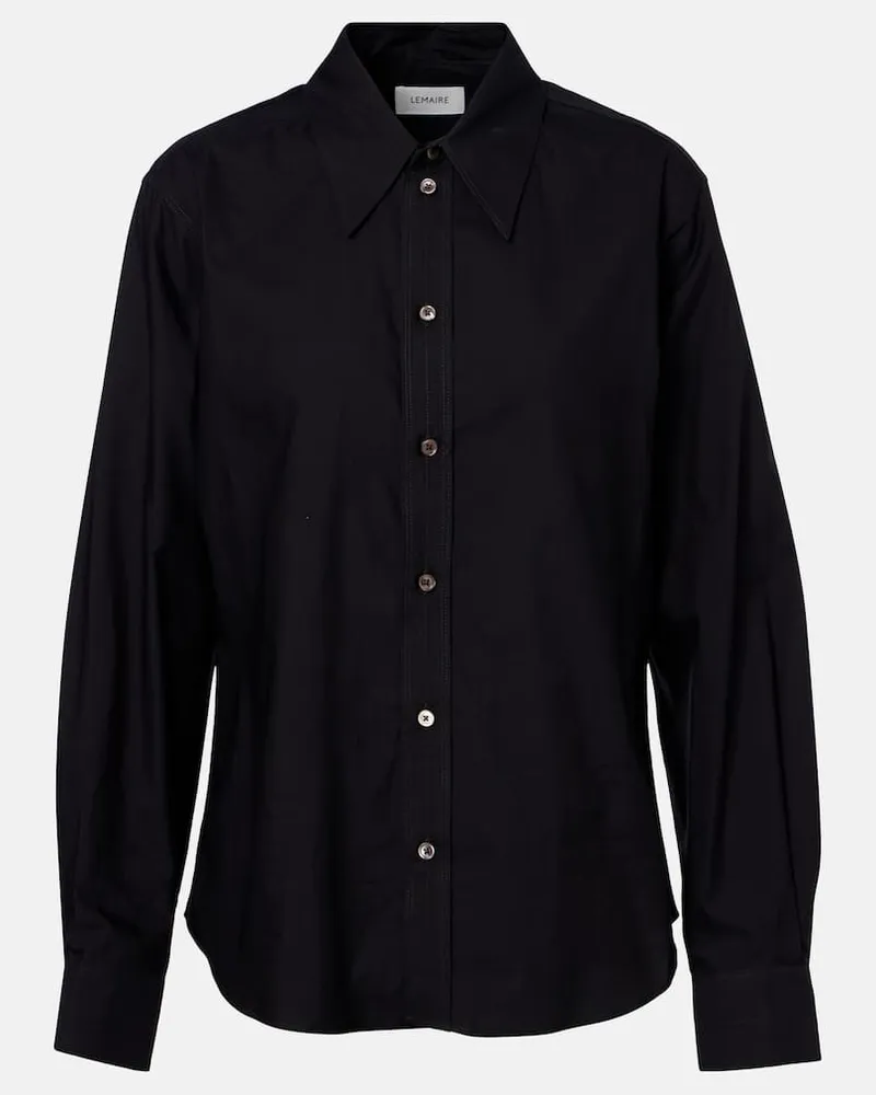 Christophe Lemaire Camicia in cotone e seta Nero