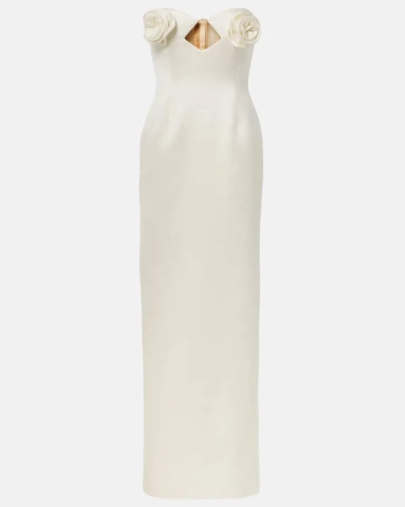 Magda Butrym Abito lungo bustier in raso Bianco
