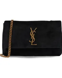 Saint Laurent Borsa a spalla Kate in suede Nero