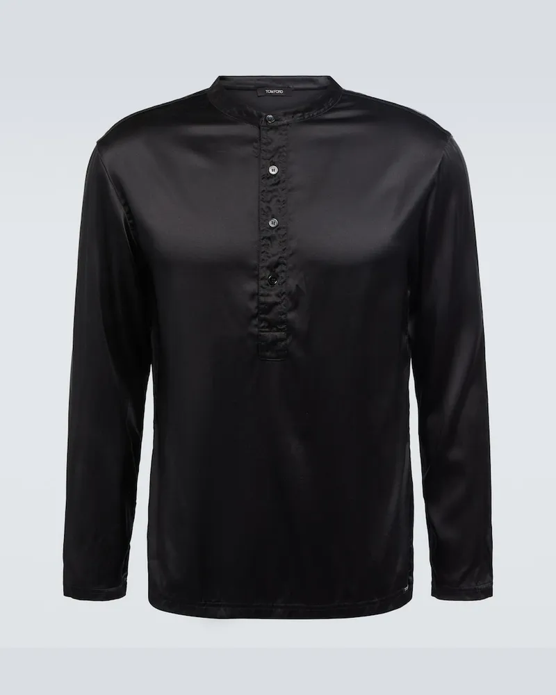 Tom Ford Camicia in misto seta Nero