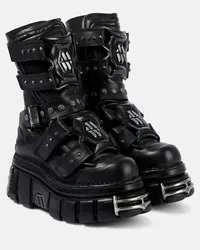 VETEMENTS Stivaletti Gamer in pelle con platform Nero