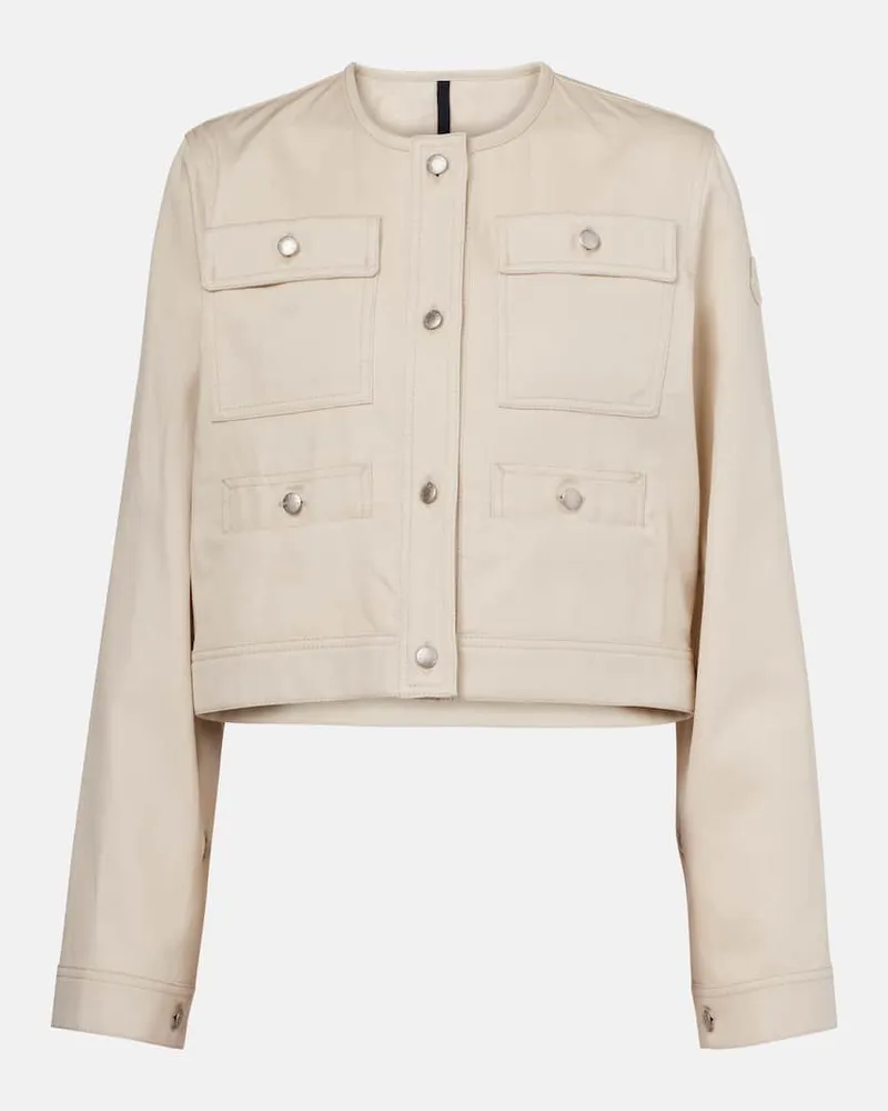 Moncler Giacca Chatel in cotone e lino Bianco