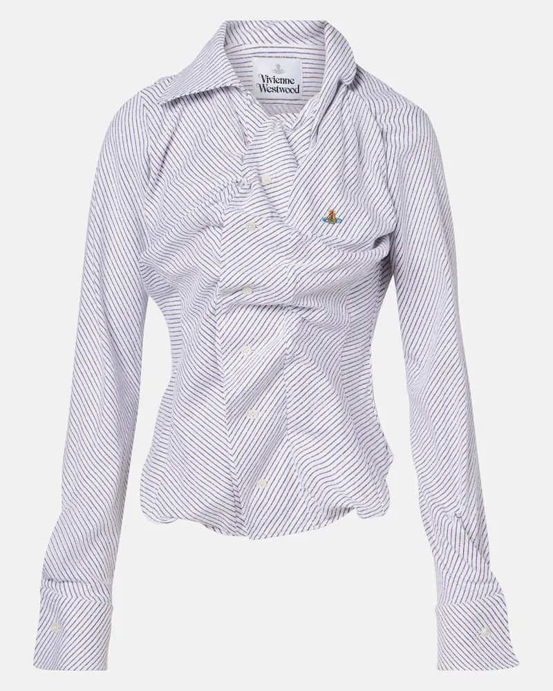 Vivienne Westwood Camicia in popeline di misto cotone a righe Multicolore