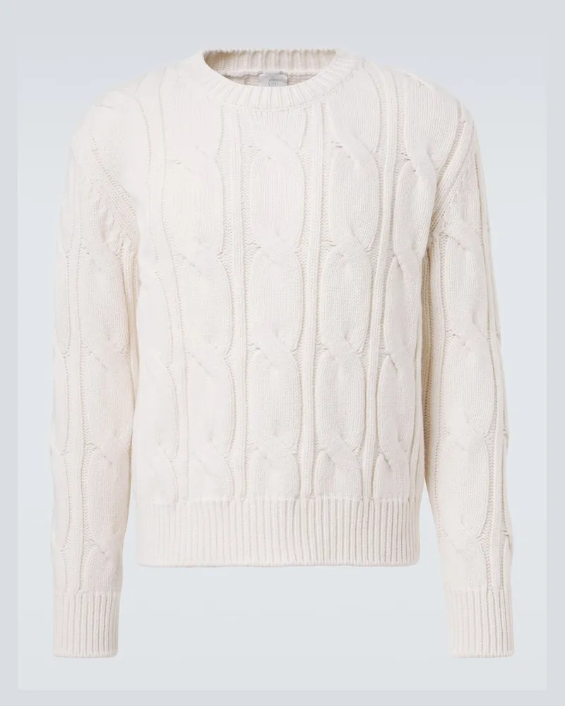 Eleventy Pullover in lana a trecce Bianco