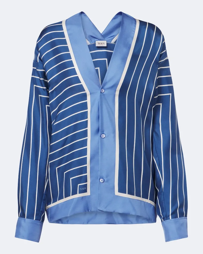 TOD'S Camicia in seta a righe Blu