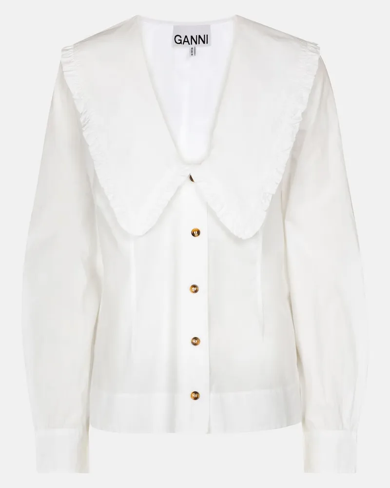 Ganni Camicia in cotone Bianco