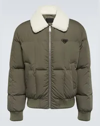 Prada Piumino con shearling Verde