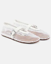 Alaïa Alaïa Ballerine in mesh con pelle Bianco