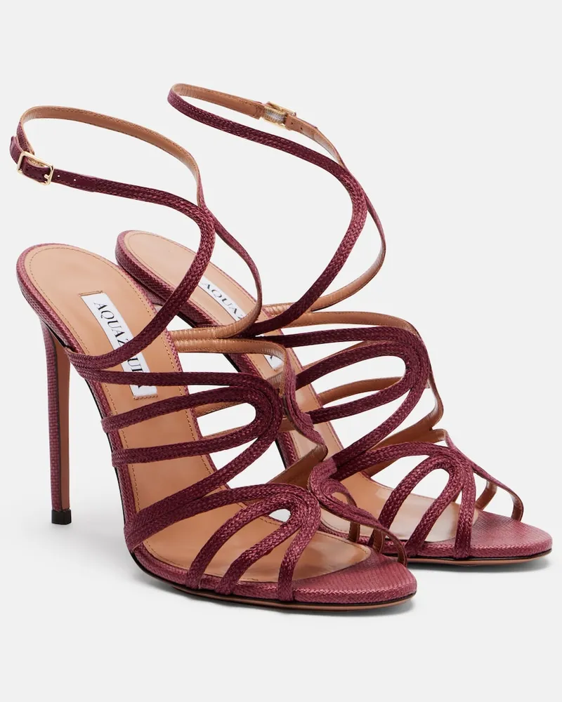 Aquazzura Sandali Serenade in rafia Borgogna
