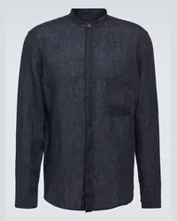 Ermenegildo Zegna Camicia in lino Blu