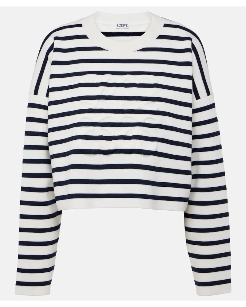 Loewe Felpa Anagram in jersey di cotone Bianco