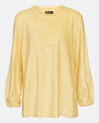 Loro Piana Blusa in lino e spugna di cotone Giallo