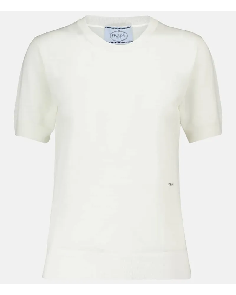 Prada Top in lana vergine Bianco