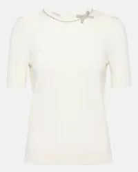 Valentino Garavani Pullover in maglia di lana vergine Bianco