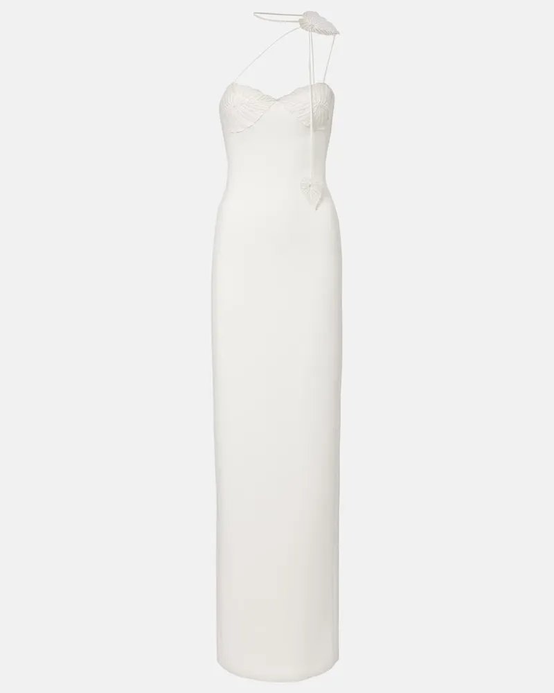 David Koma Abito lungo con ricamo Bianco
