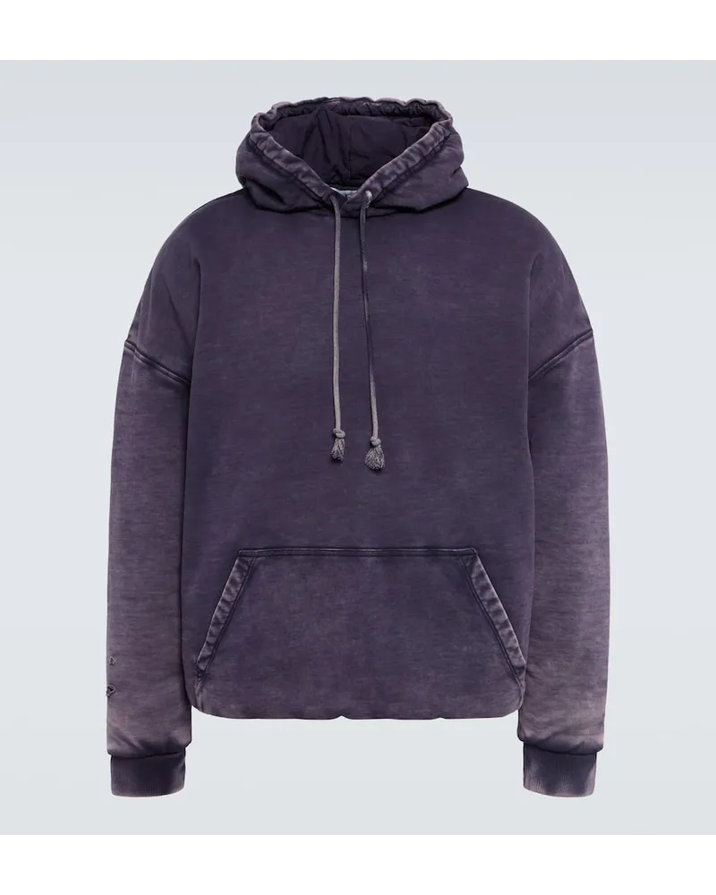 Loewe Felpa in jersey di cotone con cappuccio Blu