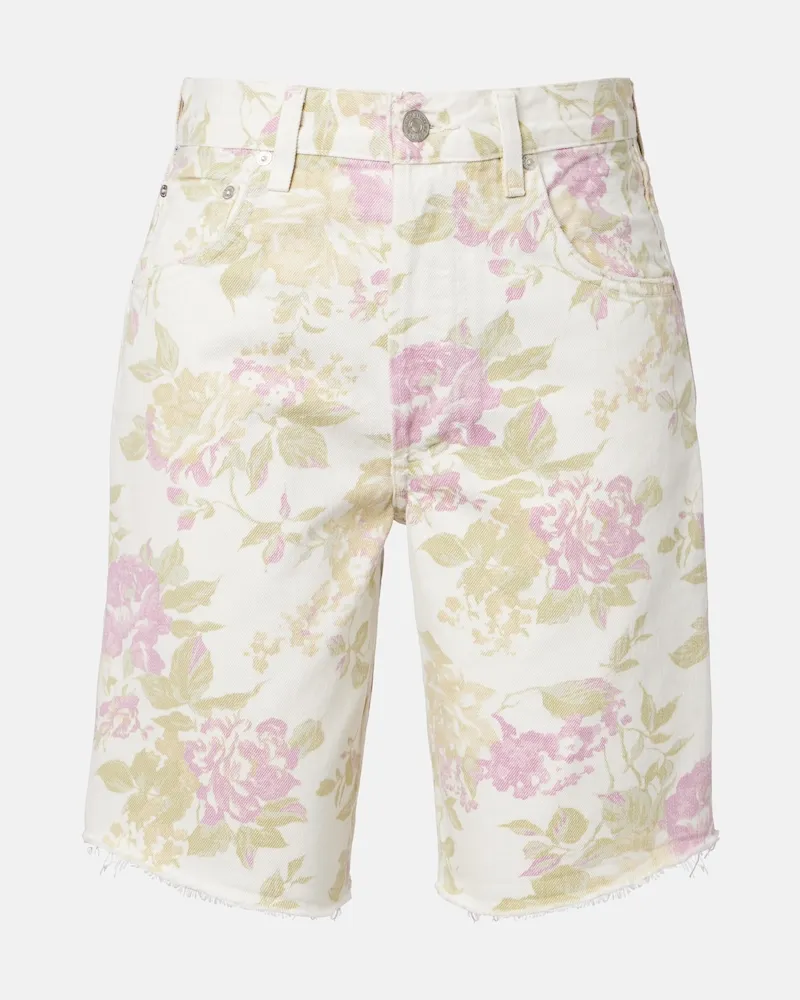 Citizens of humanity Bermuda Ayla in denim con stampa floreale Beige