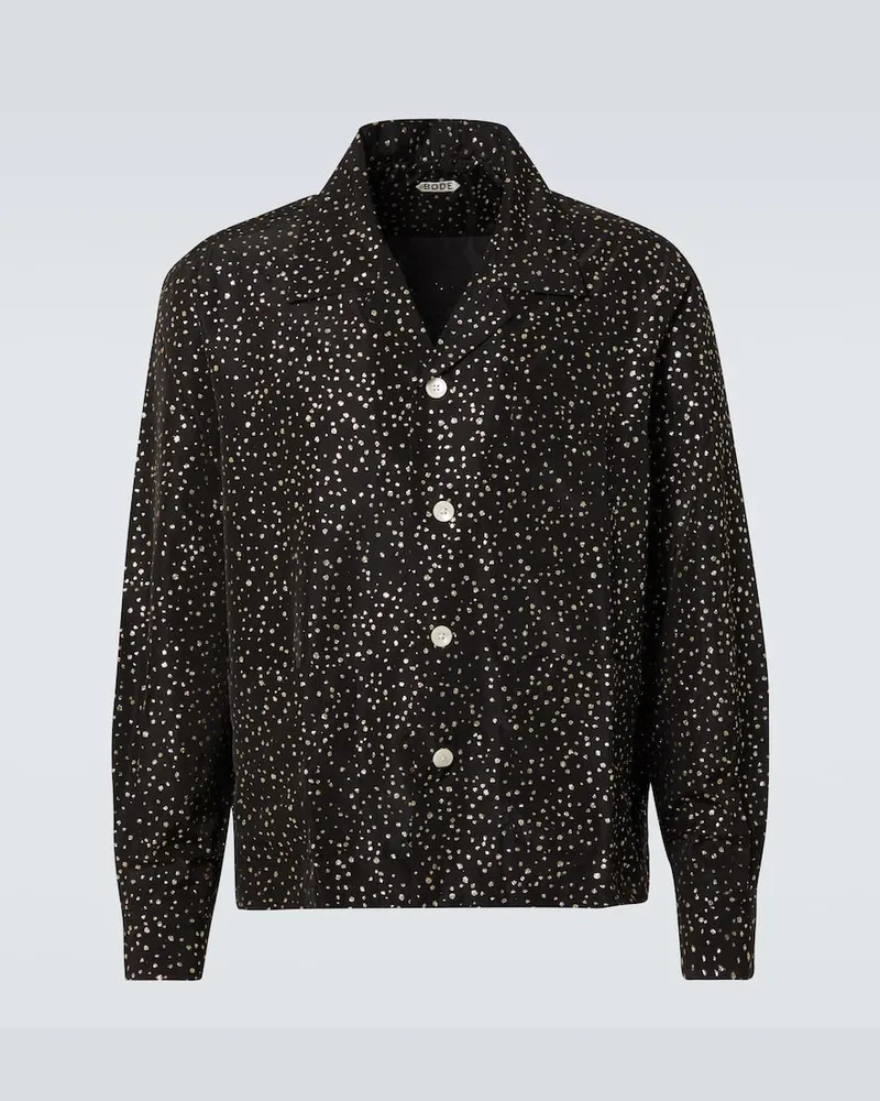 BODE Camicia in faille con glitter Nero