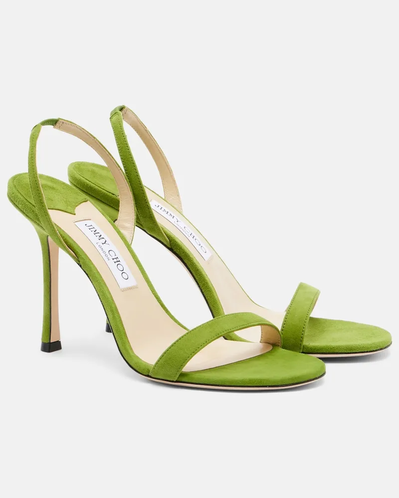 Jimmy Choo Sandali slingback Jenn in suede Verde