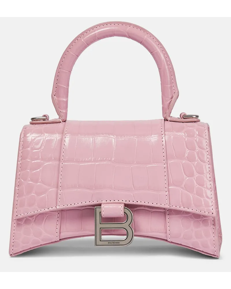 Balenciaga Borsa Hourglass Small in pelle Rosa