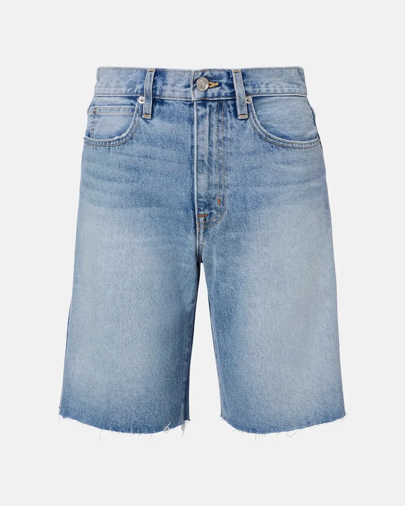 SLVRLAKE Shorts Bermuda Cut Off di jeans sfrangiati Blu