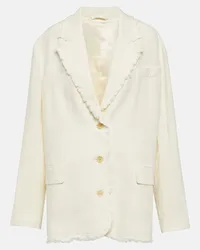 Acne Studios Blazer in cotone e lino Bianco