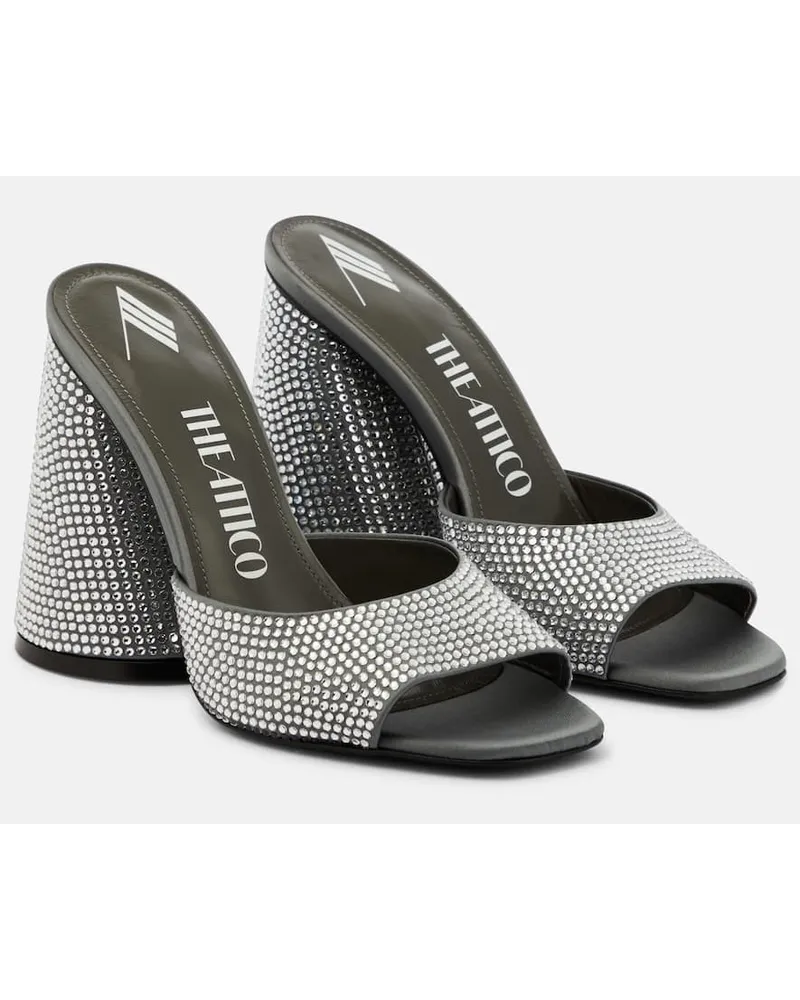 ATTICO Sandali Luz in pelle con cristalli Grigio