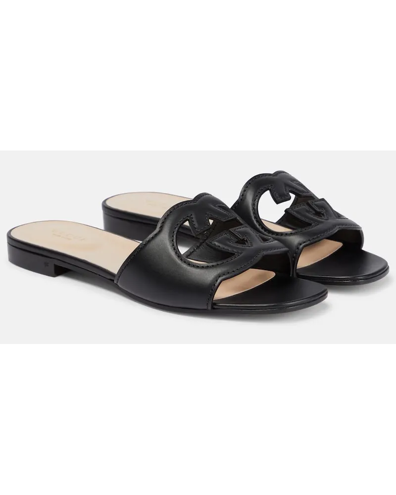 Gucci Sandali Interlocking G in pelle Nero