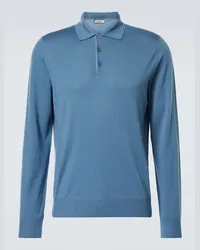 Canali Polo in cashmere Blu