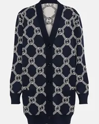 Gucci Cardigan GG reversibile in misto lana Blu