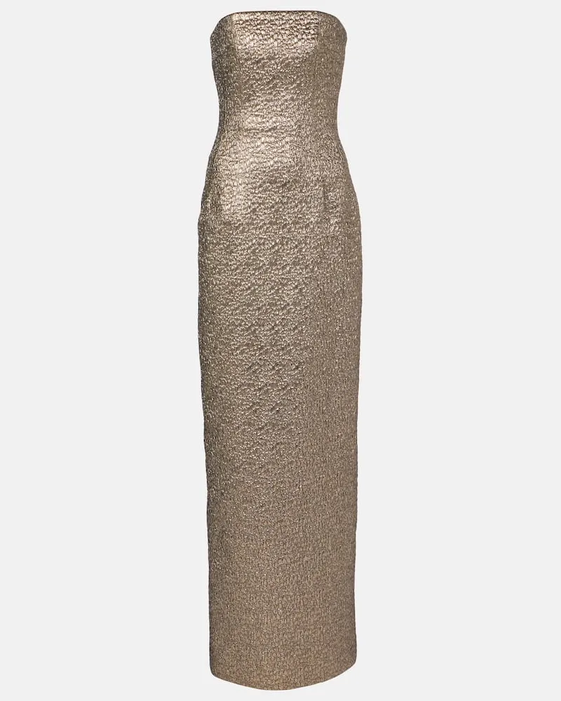 EMILIA WICKSTEAD Abito lungo Laelia in jacquard Oro