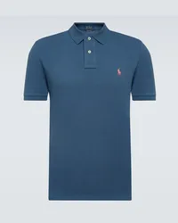 Ralph Lauren Polo in piqué di cotone con logo Blu