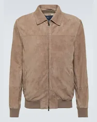 Thom Sweeney Bomber in suede Marrone