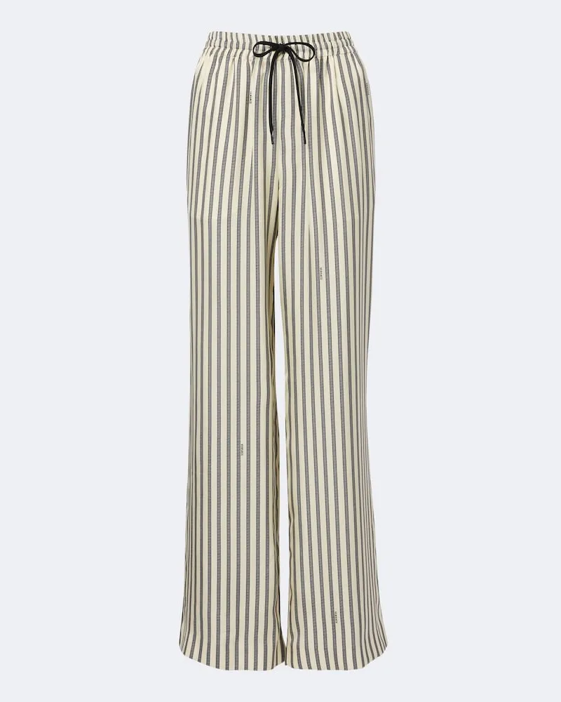 Versace Pantaloni a gamba larga Meandros in twill di seta Bianco