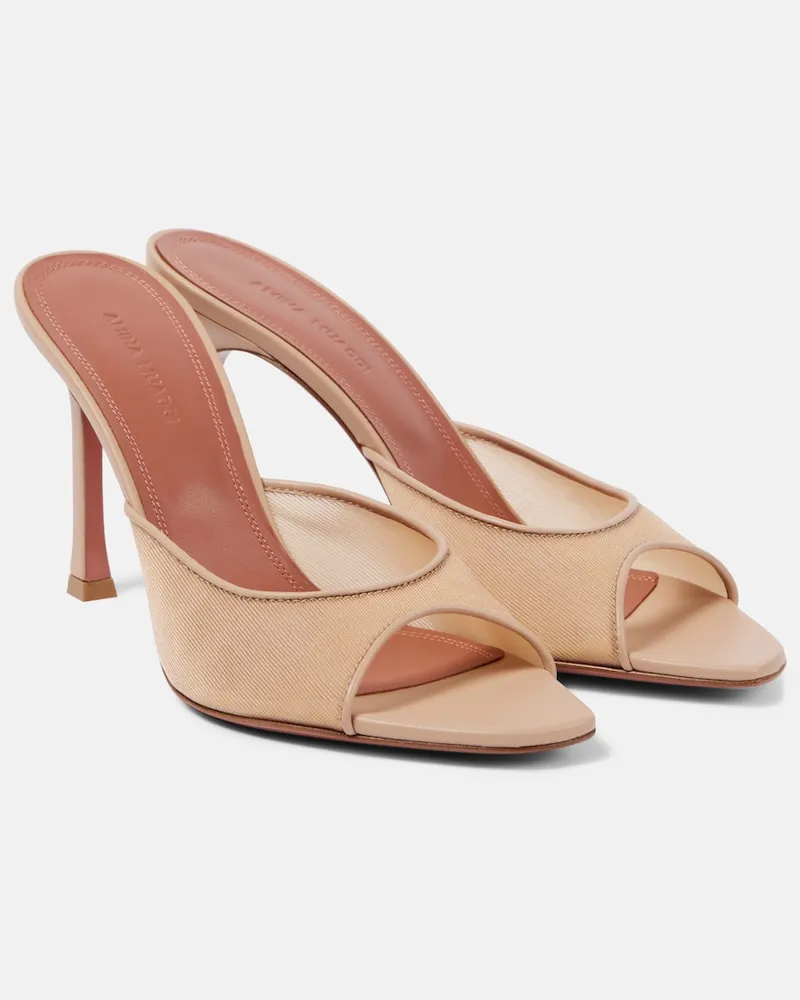 Amina Muaddi Mules Alexa 95 in mesh Beige