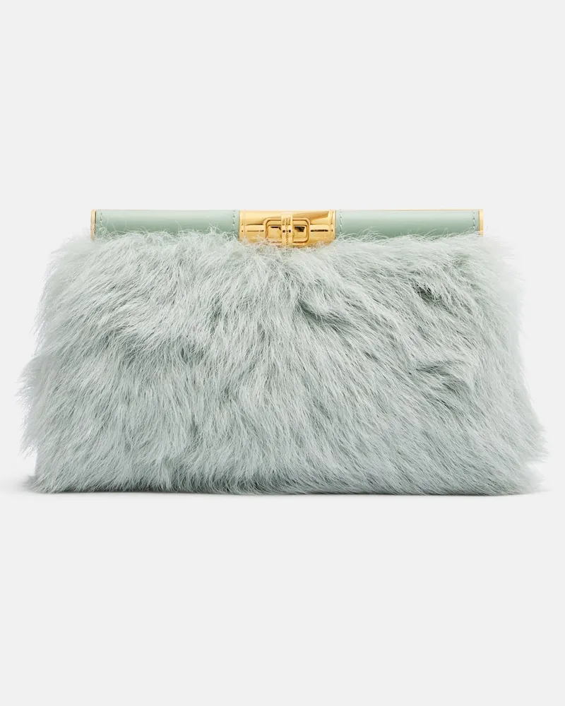 Dolce & Gabbana Borsa a spalla Marlene Small in shearling Verde