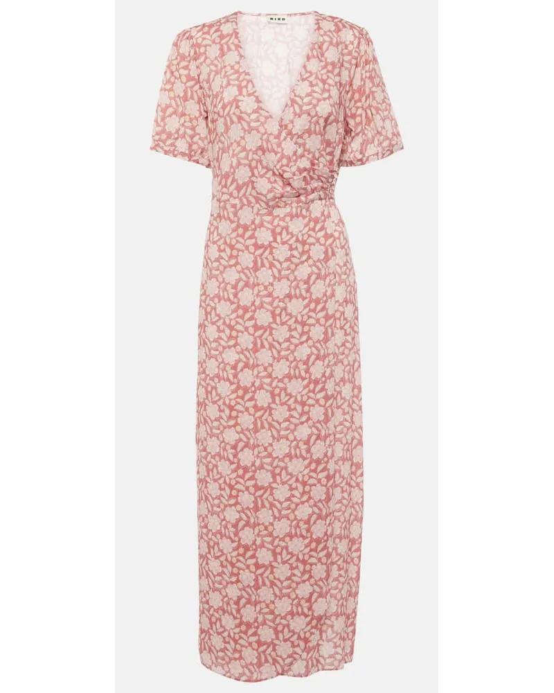 RIXO Abito midi Katrina con stampa floreale Rosa