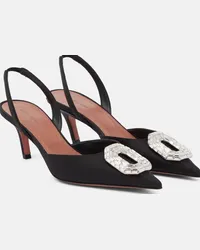 Amina Muaddi Pumps slingback Camelia in raso Nero