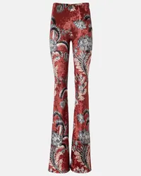 Etro Pantaloni flared in velluto Borgogna