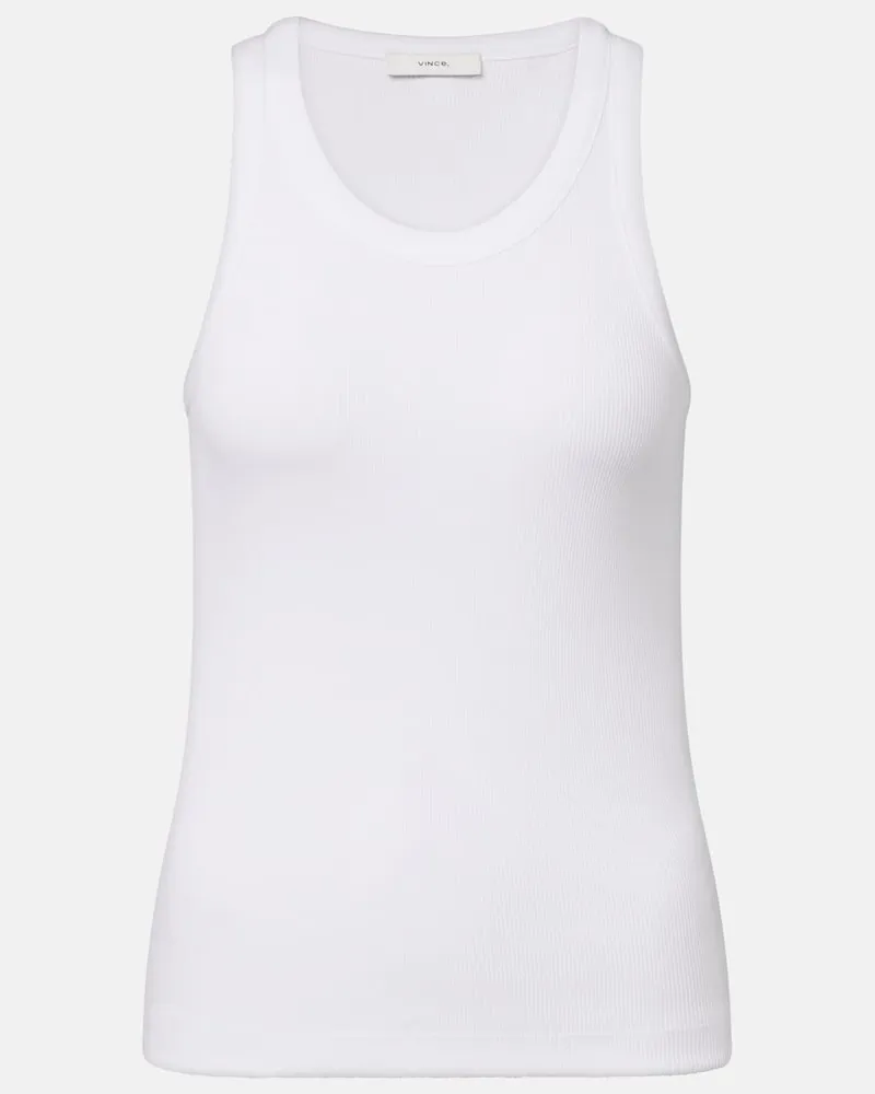 Vince Top in jersey a coste Bianco