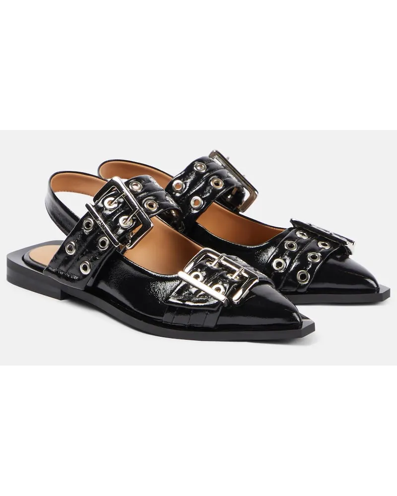 Ganni Ballerine slingback in similpelle Nero