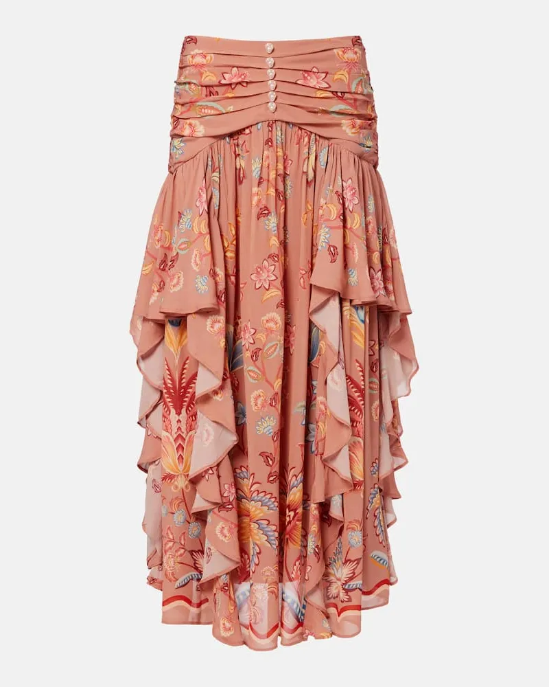 FARM Rio Gonna lunga con volant e stampa floreale Multicolore