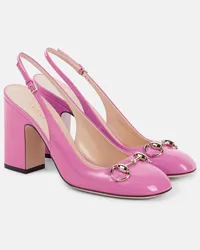 Gucci Pumps slingback Horsebit in vernice Rosa